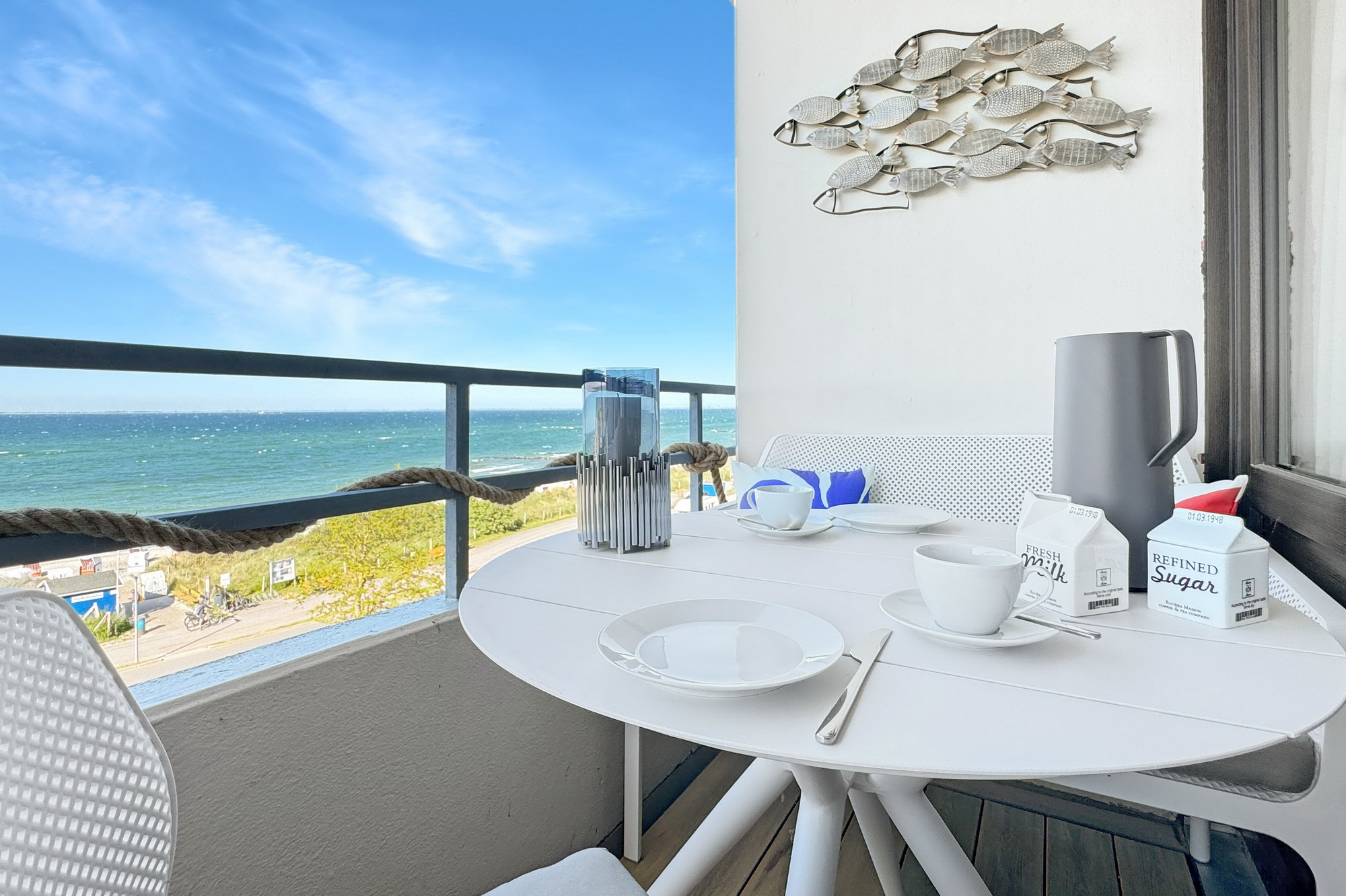 Detailansicht Balkonmöbel in der Ferienwohnung Meeresbrise in Heiligenhafen